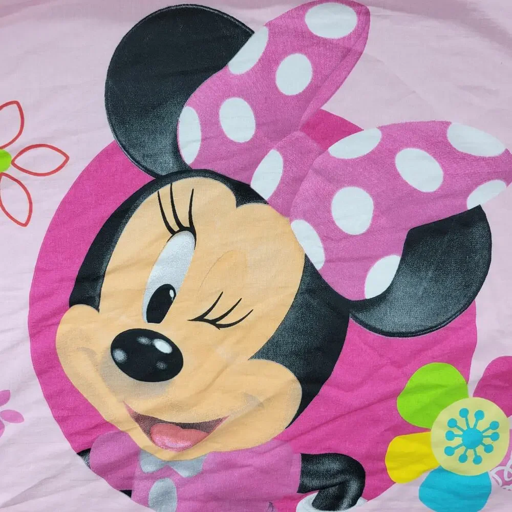 Disney Minnie Mouse Pillowcases Standard Pink Bow-tique Crochet Trim Set of 2